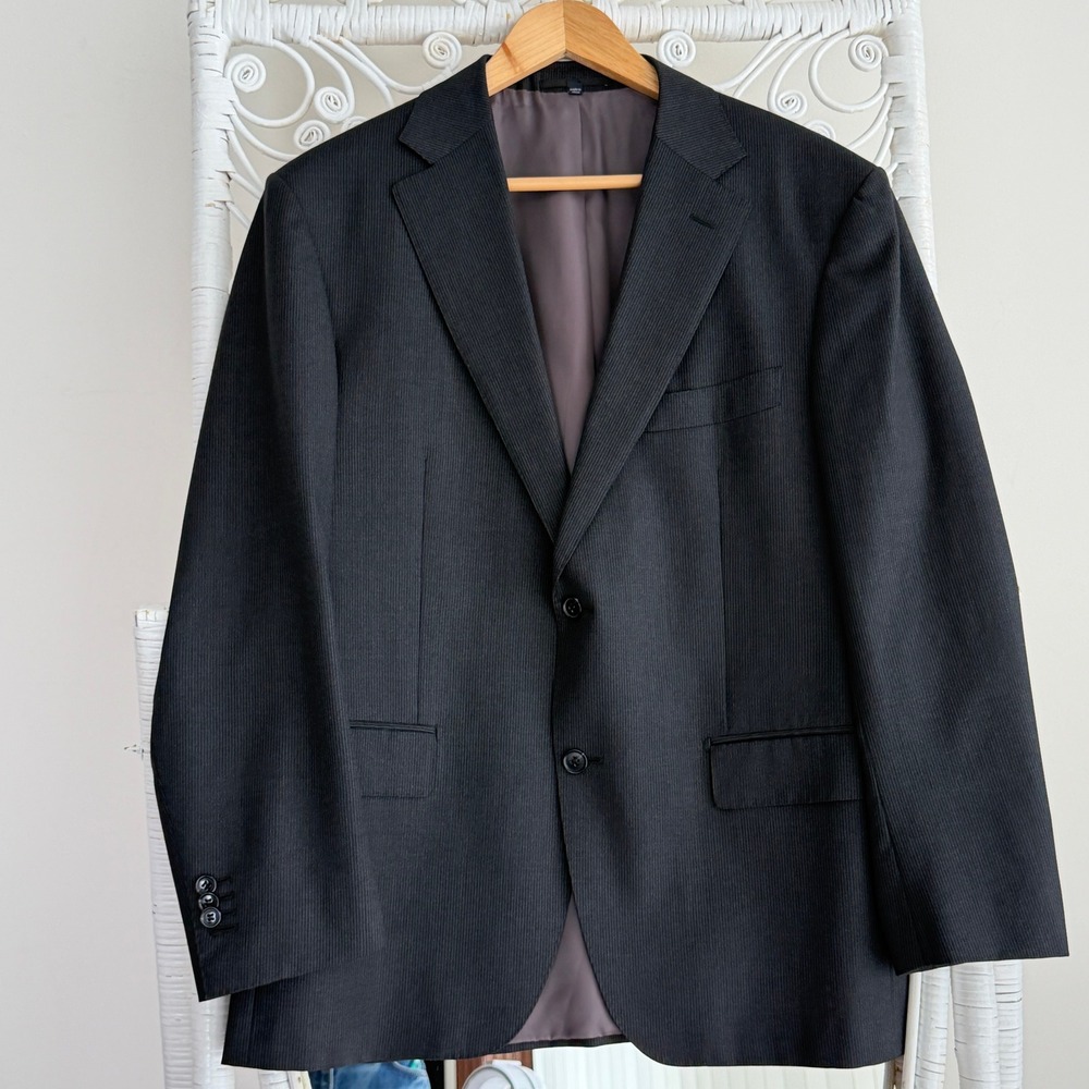 Suitsupply Blazer 44S Gray Wool Pinstripe Suit Jacket Vitale Barberis Canonico